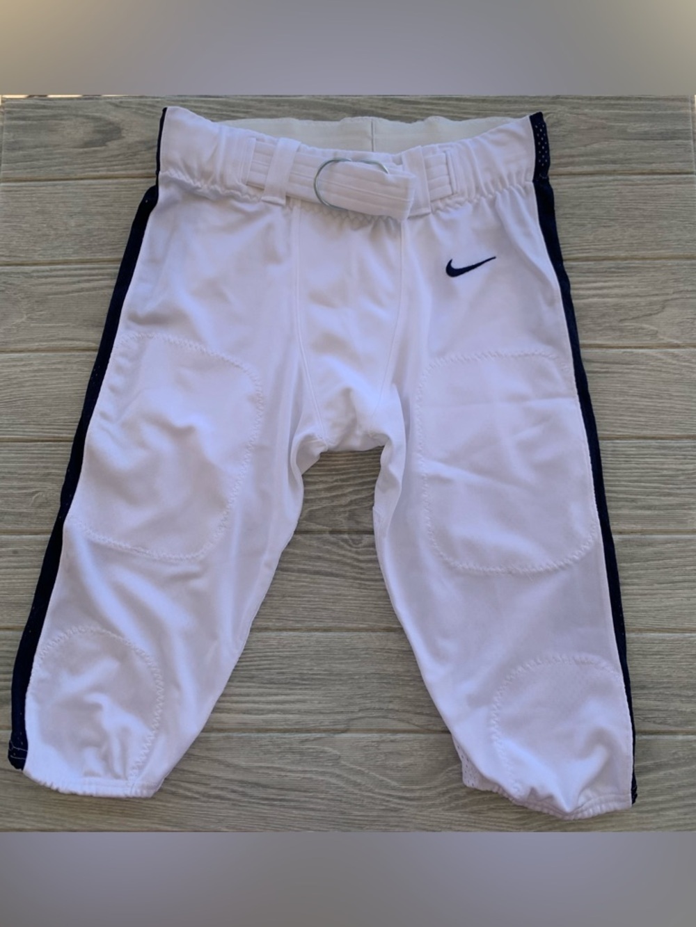 Nike Men’s White Football Pants with Navy Accents